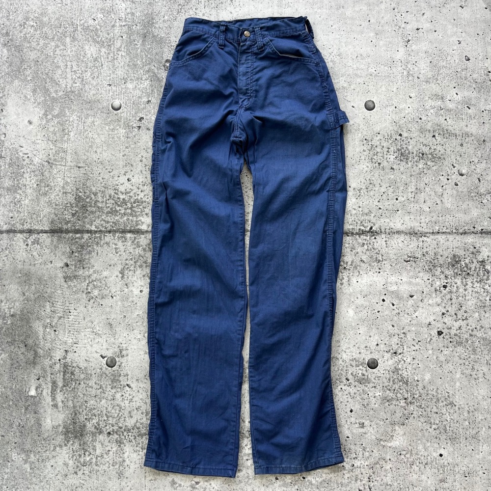 Vintage Wrangler Pants Women 5 Junior Blue Carpenter Farm Chore Workwear 60s 70s